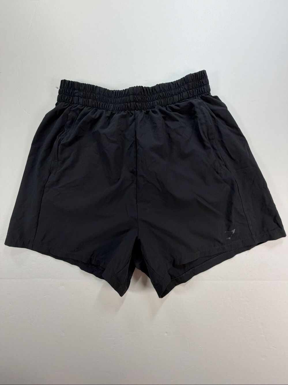 Gymshark Mens Black Athletic Shorts Estimated Size Small Zip Pockets 4" Inseam